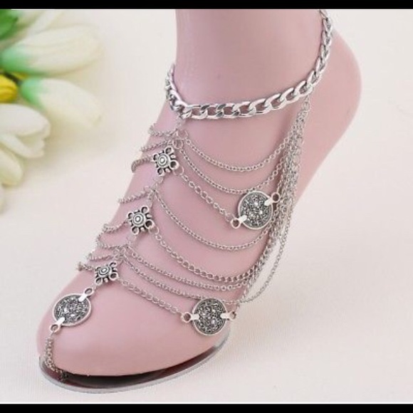 Vintage boho beach sandal foot&ankle chain - Picture 4 of 8